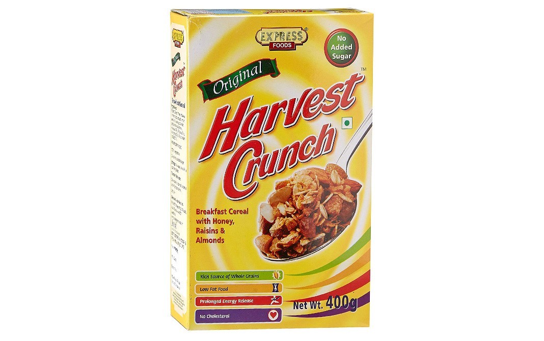 Express Foods Harvest Crunch, Breakfast Cereal With Honey, Raisins & Almonds   Box  400 grams